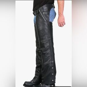 Steer Brand Black Leather riding chaps made in USA